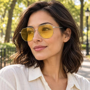Yellow Lens Geometric Eyewear