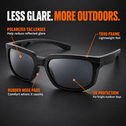 Polarized Sculpted-Temple Sport Sunglasses