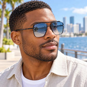 Double Bridge Square Sunglasses