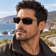 Rectangular Metal Sunglasses